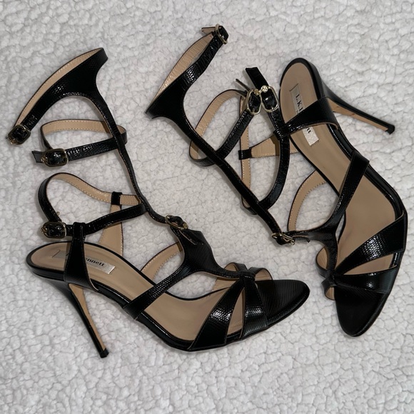 L.K. Bennett black gladiator Angie strappy leather high heels made in Italy 39.5 - Picture 3 of 12